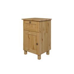 Nachtkommode HOME AFFAIRE "Juventus, Nako, Nachttisch", beige (natur), B:42cm H:65cm T:38cm, Massivholz, Sideboards, mit einer Schublade, aus massiver Kiefer, FSC-zertifiziert