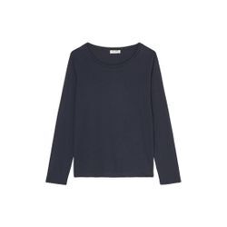 Langarmshirt MARC O'POLO "in Organic Cotton-Qualität", Damen, Gr. L, blau, Obermaterial: 100% Baumwolle, unifarben, Basic, regular fit, Rundhals, Langarm, Shirts