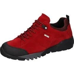 Schnürschuh WALDLÄUFER "H-AMIATA", Damen, Gr. 6,5, rot (dunkelrot, schwarz), Veloursleder, Gummi, Textil, sportlich, Schuhe, Freizeitschuh, Halbschuh, Outdoorschuh mit TEX-Ausstattung, H-Weite