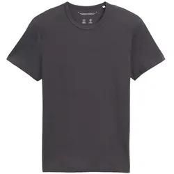 TOM TAILOR Herren Slim Fit T-Shirt mit Stretch-Anteil, schwarz, Uni, Gr. XL