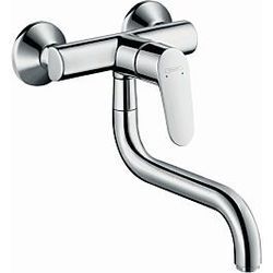 hansgrohe Küchen Armatur Focus M41 1jet 31825000 chrom, Wandmontage, schwenkbarer Auslauf