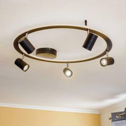 Lindby Berisha LED-Deckenlampe, 6-flammig, schwarz