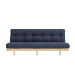 Schlafsofa KARUP DESIGN "Lean 200 Schlafsofa, Gästebett, Sofa mit Futonmatratze", blau (navy), B:200cm H:73cm T:100cm, Bezug: 80% Baumwolle, 20% Polyester, Sofas, Inkl. Futonmatratze, Liegefläche 130x200 cm, FSC zertifizierte Kiefer