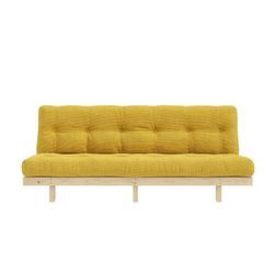 Schlafsofa KARUP DESIGN "Lean 200 Schlafsofa, Gästebett, Sofa mit Futonmatratze", gelb (honey), B:200cm H:73cm T:100cm, Bezug: 100% Polyester, Sofas, Inkl. Futonmatratze, Liegefläche 130x200 cm, FSC zertifizierte Kiefer