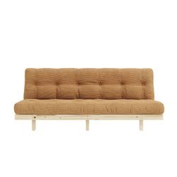 Schlafsofa KARUP DESIGN "Lean 200 Schlafsofa, Gästebett, Sofa mit Futonmatratze", braun (fudge braun), B:200cm H:73cm T:100cm, Bezug: 100% Polyester, Sofas, Inkl. Futonmatratze, Liegefläche 130x200 cm, FSC zertifizierte Kiefer