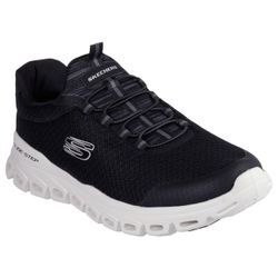 Slip-On Sneaker SKECHERS "GLIDE-STEP", Herren, Gr. 39, schwarz-weiß (schwarz, weiß), Textil, sportlich, Schuhe, Trekkingschuh, Freizeitschuh, Sneaker zum Schlupfen