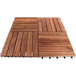 Akazien Holzfliesen Terrassenfliesen 4 Stück 30x30 cm Garten Holz Fliese