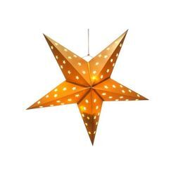 Weihnachtsstern Papier 60 cm mit 10 LEDs und Timer GOLD