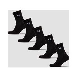 MP Unisex Crew Socks (5 Pack) - Black - UK 6-8