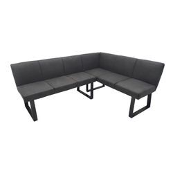 HTI-Living Eckbank 192 x 152 cm Schwarz Vemal kurzer Schenkel rechts