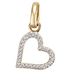 Ketten-Anhänger FIRETTI "Schmuck Geschenk Silber 925 Halsschmuck Anhänger Herz "LIEBE"", gold (gelbgoldfarben, kristallweiß, kristallweiß), Schmuckanhänger, Damen, Silber 925 (Sterlingsilber), 0,80 g, mit Zirkonia (synth.)