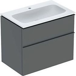 Geberit iCon Möbel-Waschtischset 502332JK1 75x63x48cm, weiß/KeraTect, Korpus/Front/Griff lava matt