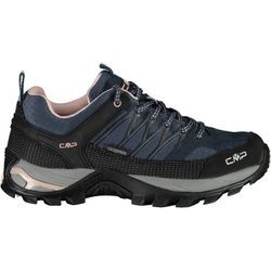 Wanderschuh CMP "Wmns Rigel Low Waterproof", Gr. 38, blau (navy, rosa), Leder, Textil, sportlich, Schuhe, wasserdicht