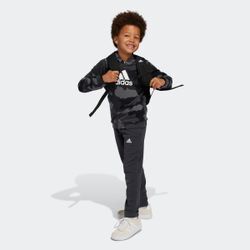 Trainingsanzug ADIDAS SPORTSWEAR "LK CAMO HD SET", Kinder, Gr. 104, grau (grau five, schwarz, weiß), Obermaterial: 70% Baumwolle, 30% Polyester, sportlich, Sportanzüge