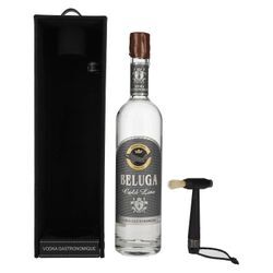 Beluga Vodka Beluga Gold Line Vodka Montenegro 40% Vol. 0,7l in Geschenkbox in Lederoptik mit Pinsel