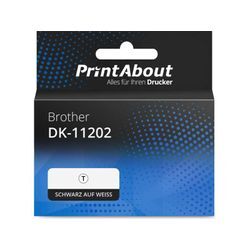 PrintAbout Etikettenrolle kompatibel mit Brother DK-11202 - (62 mm x 100 mm) 5 Rollen - Schwarz auf weiß