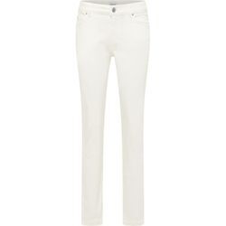 Slim-fit-Jeans MUSTANG "Style Crosby Relaxed Slim", Damen, Gr. 28, Länge 32, weiß (weiß 2013), 89% Baumwolle, 9% Elastomultiester, 2% Elasthan, slim fit, Jeans