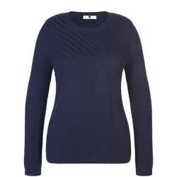 Rundhals-Pullover Anna Aura blau, 48