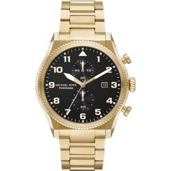 Chronograph MICHAEL KORS "PANORAMA", gelbgoldfarben, Armbanduhren, Herren, Quarzuhr, Armbanduhr, Herrenuhr, Edelstahlarmband, analog, Tag