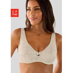 Minimizer-BH NUANCE, Damen, Gr. 100, Cup E, beige (creme), Microtouch, Spitze, Obermaterial: 50% Polyamid, 35% Polyester, 15% Elasthan, feminin, BHs, mit feiner, floraler Spitze und Cut-Out