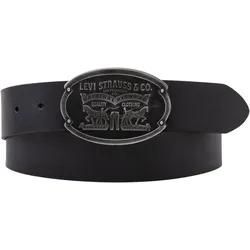 Ledergürtel LEVI'S "Billy Plaque Belt", Damen, Gr. 105, schwarz (regular schwarz), Rindsleder, casual, Gürtel, mit markanter Koppelschließe