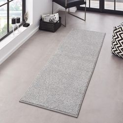 Teppich HANSE HOME "Pure 100 Kurzflor" Gr. 13, grau, B:80cm H:13mm L:400cm, Kunstfaser, Teppiche, Kurzflor, Unifarben, Läufer, Modern, Wohnzimmer, Kinderzimmer, Flur