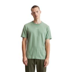 T-Shirt MARC O'POLO "aus reiner Bio-Baumwolle", Herren, Gr. L, grün, Obermaterial: 100% Baumwolle, unifarben, Basic, regular fit, Rundhals, Kurzarm Umschlagbund, Shirts