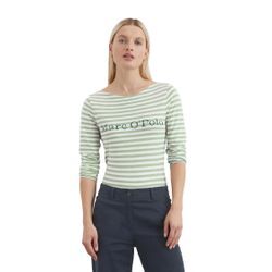 Langarmshirt MARC O'POLO "aus Organic Cotton", Damen, Gr. L, bunt (multi), Obermaterial: 100% Baumwolle, gestreift, Basic, regular fit, U-Boot-Ausschnitt, Langarm normaler Saum, Shirts