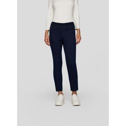 Jerseyhose RABE "Rabe Gemusterte Jeans in Skinny-Form", Damen, Gr. 40, Normalgrößen, blau (dunkelblau), 54%Baumwolle 42%Polyester 4%Elastan, gemustert, feminin, schmal, Hosen