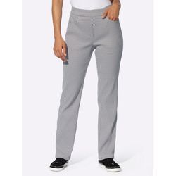 Schlupfhose CASUAL LOOKS, Damen, Gr. 19, Kurzgrößen, schwarz (anthrazit, ecru, gemustert), 43% Viskose, 42% Polyester, 11% Polyamid, 4% Elasthan, gemustert, mehrfarbig, lang, Hosen