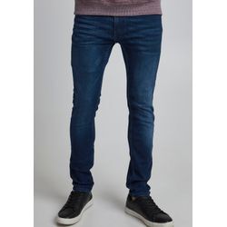 Slim-fit-Jeans BLEND "JET MULTIFLEX", Herren, Gr. 30, Länge 32, blau (dunkelblau), Denim/Jeans, Obermaterial: 91% Baumwolle, 7% Polyester, 2% Elasthan, Abriebeffekte, casual, slim fit knöchellang, Jeans