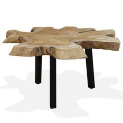 Couchtisch Massivholz Teak 80X70X38 Cm