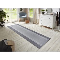 Teppich HANSE HOME "Band", grau (hellgrau), B:80cm H:9mm L:350cm, Kunstfaser, Teppiche, Kurzflor, weich, Läufer Größen, Wohnzimmer, Schlafzimmer, Esszimmer