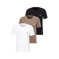 T-Shirt BOSS "TShirtRN 3P Classic", Herren, Gr. L, bunt (open miscellaneous 987), Jersey, Obermaterial: 100% Baumwolle, casual, regular fit, Rundhals, Kurzarm eingesetzt normaler Saum, Shirts, mit BOSS Stickerei