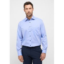 Langarmhemd ETERNA "COMFORT FIT", Herren, Gr. 42, Normalgrößen, blau, 100% cotton, normal, Langarm Manschette, Hemden, NON IRON (bügelfrei)