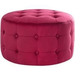 Ottomane TAMPA Samtstoff 55 cm 55 cm Fuchsia