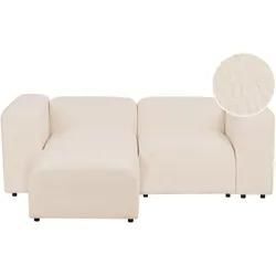 2-Sitzer Sofa Bouclé hellbeige mit Ottomane FALSTERBO