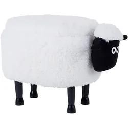 Tierhocker mit Stauraum Felloptik weiß Schafform SHEEP