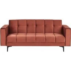 3 Sitzer Sofa ALNES Hellrot Samtstoff