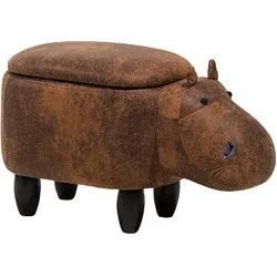 Hocker mit Stauraum HIPPO Braun Kunstleder