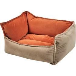 Tierbett IZMIR Samtstoff Orange Beige