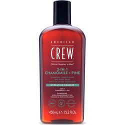 Haarshampoo AMERICAN CREW "3In1 Chamomile & Pine Shampoo, Conditioner & Body Wash 450 ml", rot, Haarpflegemittel, 450ml