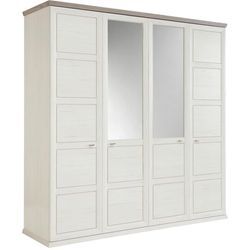 Hom`in Drehtürenschrank , Grau, Weiß , Metall , 2 Fächer , 205x209x60 cm , Typenauswahl, Beimöbel erhältlich, in verschiedenen Größen Holzdekoren