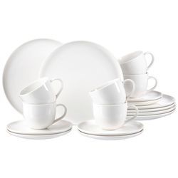 Ritzenhoff Breker Kaffeeservice Skagen , Weiß , Keramik , 18-teilig , Uni , 220 ml,220 ml , 19x32x27 cm , Essen & Trinken, Geschirr, Geschirr-Sets,