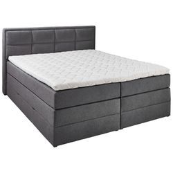 Carryhome Boxspringbett , Anthrazit , Textil , H2 + H3 , 7-Zonen , Höhe ca. 18 cm , 180x200 cm , Bettkasten, Federkernmatratze, in verschiedenen