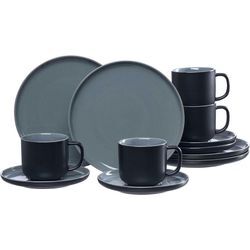 Ritzenhoff Breker Kaffeeservice Jasper , Schwarz , Keramik , 12-teilig , 24x24x38 cm , Essen & Trinken, Geschirr, Geschirr-Sets, Kaffeeservice