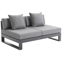 Amatio Loungesofa , Anthrazit , Metall, Textil , 2-Sitzer , Füllung: Schaumstoff,Schaumstoff,Polyester , 140x60x90 cm , Bsci , Loungemöbel,