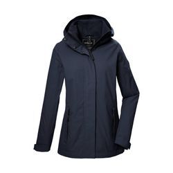 Funktionsjacke "GS 53 WMN JCKT", Damen, Gr. 36, blau (navy), Oberstoff: 100% Polyester, Futter: 100% Polyester (recycelt), G.I.G.A. DX BY KILLTEC, sportlich, Jacken, Wasser- und winddichte Damenjacke mit abnehmbarer Kapuze, nachhaltig