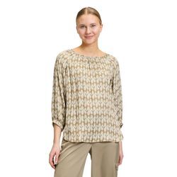 Schlupfbluse BETTY BARCLAY "Betty Barclay Schlupfbluse mit Rundhalsausschnitt", Damen, Gr. 36, grün (khaki, nature), Obermaterial: 100% Viskose., modisch, figurumspielend normal, Rundhals, Kurzarm, Blusen