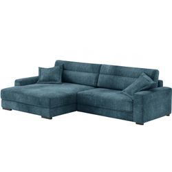 Ecksofa MR. COUCH "Marcello L-Form", blau (dolce 13 ocean), B:310cm H:90cm T:184cm, Dolce (100% Polyester), Sofas, inklusive EasyBett und Bettkasten